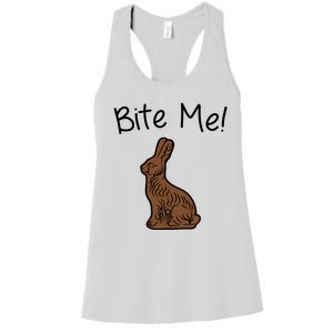 Bite Me Funny Chocolate Easter Bunny Women's Racerback Tank