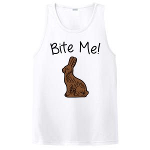 Bite Me Funny Chocolate Easter Bunny PosiCharge Competitor Tank