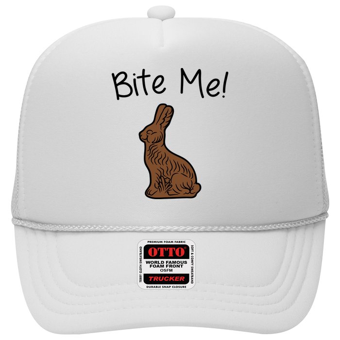 Bite Me Funny Chocolate Easter Bunny Trucker Hat