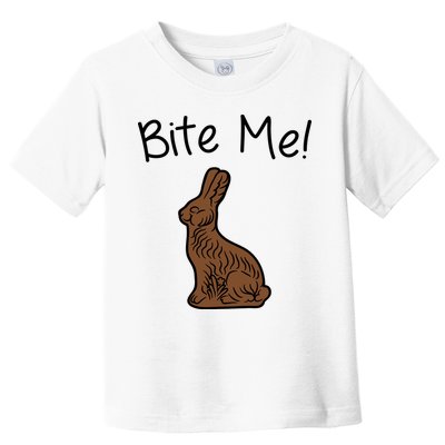 Bite Me Funny Chocolate Easter Bunny Toddler T-Shirt