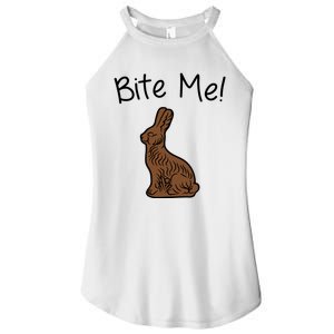 Bite Me Funny Chocolate Easter Bunny Women's Perfect Tri Rocker Tank