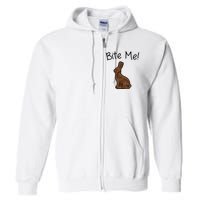 Bite Me Funny Chocolate Easter Bunny Full Zip Hoodie