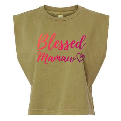 Blessed Mamaw Funny Gift Christmas Family Matching Thanksgiving Cute Gift Garment-Dyed Women's Muscle Tee