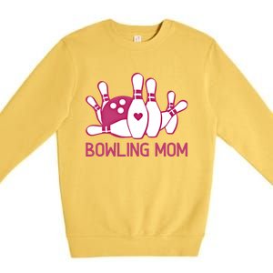 Bowling Mom Funny Gift For Bowlers Pink Bowling Ball Gift Bowl Gift Premium Crewneck Sweatshirt