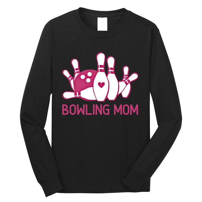 Bowling Mom Funny Gift For Bowlers Pink Bowling Ball Gift Bowl Gift Long Sleeve Shirt