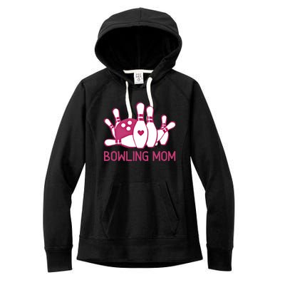 Bowling Mom Funny Gift For Bowlers Pink Bowling Ball Gift Bowl Gift Women's Fleece Hoodie