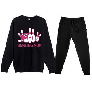 Bowling Mom Funny Gift For Bowlers Pink Bowling Ball Gift Bowl Gift Premium Crewneck Sweatsuit Set