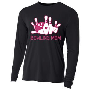 Bowling Mom Funny Gift For Bowlers Pink Bowling Ball Gift Bowl Gift Cooling Performance Long Sleeve Crew