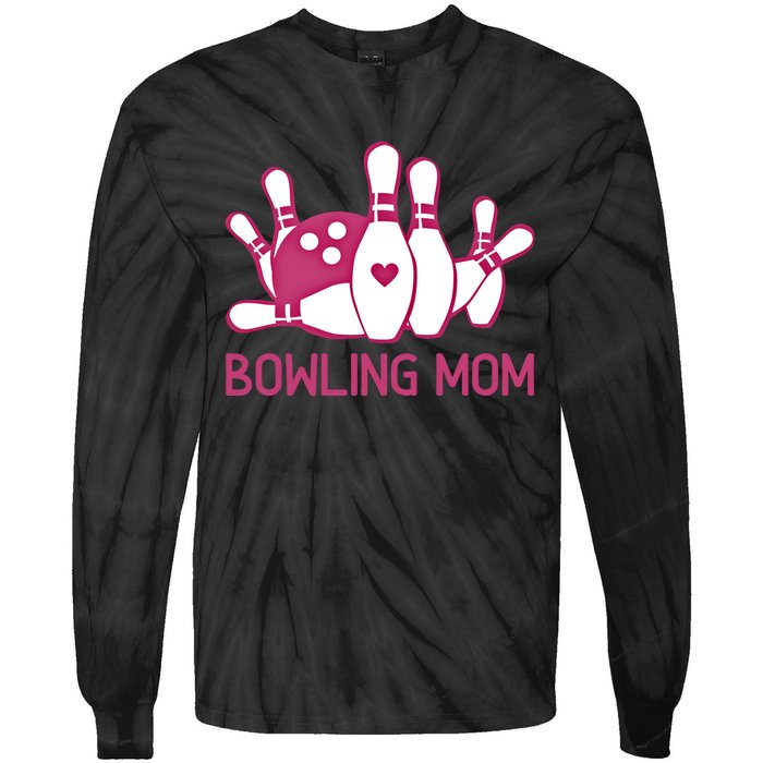 Bowling Mom Funny Gift For Bowlers Pink Bowling Ball Gift Bowl Gift Tie-Dye Long Sleeve Shirt