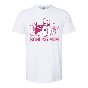 Bowling Mom Funny Gift For Bowlers Pink Bowling Ball Gift Bowl Gift Softstyle CVC T-Shirt