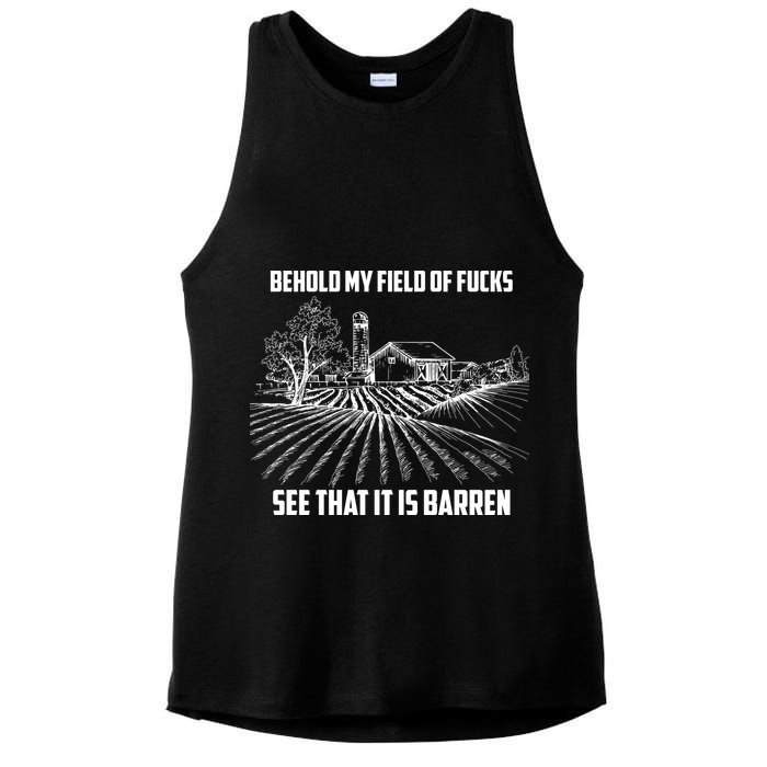 Behold My Field Of Fucks See That It Is Barren Ladies PosiCharge Tri-Blend Wicking Tank
