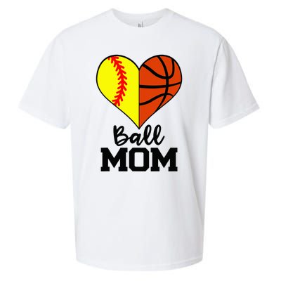 Ball Mom Funny Softball Basketball Player Mom Sueded Cloud Jersey T-Shirt