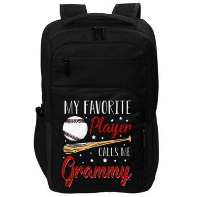 Baseball My Favorite Player Calls Me Grammy Heart Grandma Impact Tech Backpack