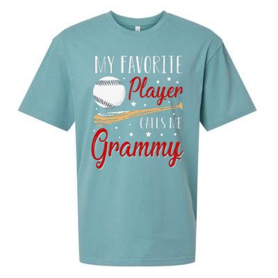 Baseball My Favorite Player Calls Me Grammy Heart Grandma Sueded Cloud Jersey T-Shirt