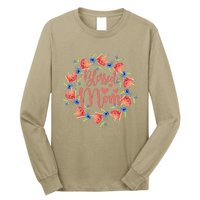 Blessed Mom Floral Style For Mother's Day Long Sleeve Shirt