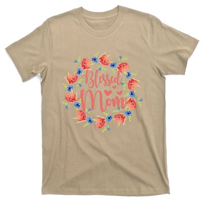 Blessed Mom Floral Style For Mother's Day T-Shirt