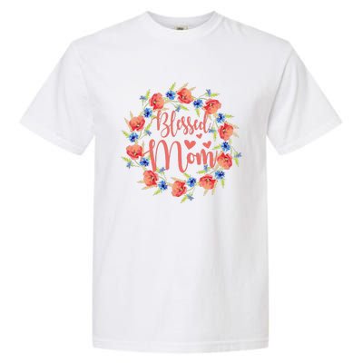 Blessed Mom Floral Style For Mother's Day Garment-Dyed Heavyweight T-Shirt