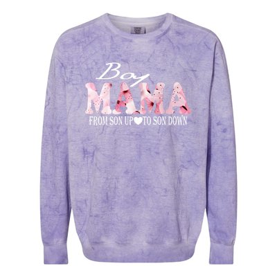 Boy Mama From Son Up To Son Down Funny Mother's Day Fun Mom Cute Gift Colorblast Crewneck Sweatshirt