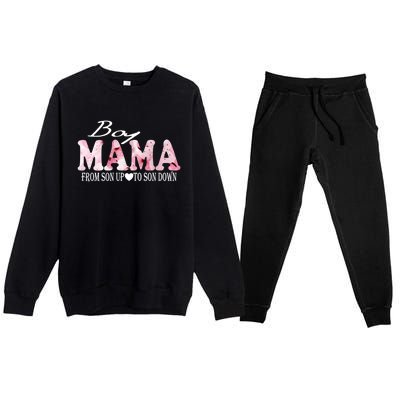 Boy Mama From Son Up To Son Down Funny Mother's Day Fun Mom Cute Gift Premium Crewneck Sweatsuit Set