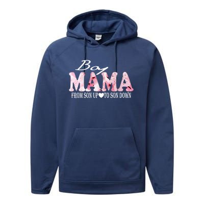 Boy Mama From Son Up To Son Down Funny Mother's Day Fun Mom Cute Gift Performance Fleece Hoodie