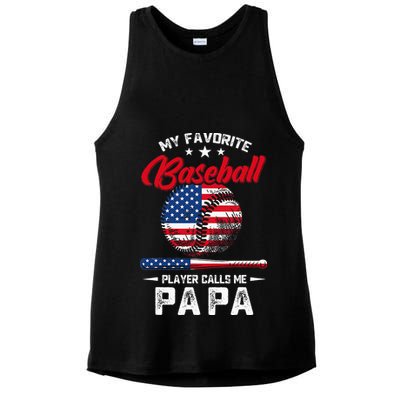 Baseball My Favorite Player Calls Me Papa Grandpa Gift Ladies PosiCharge Tri-Blend Wicking Tank