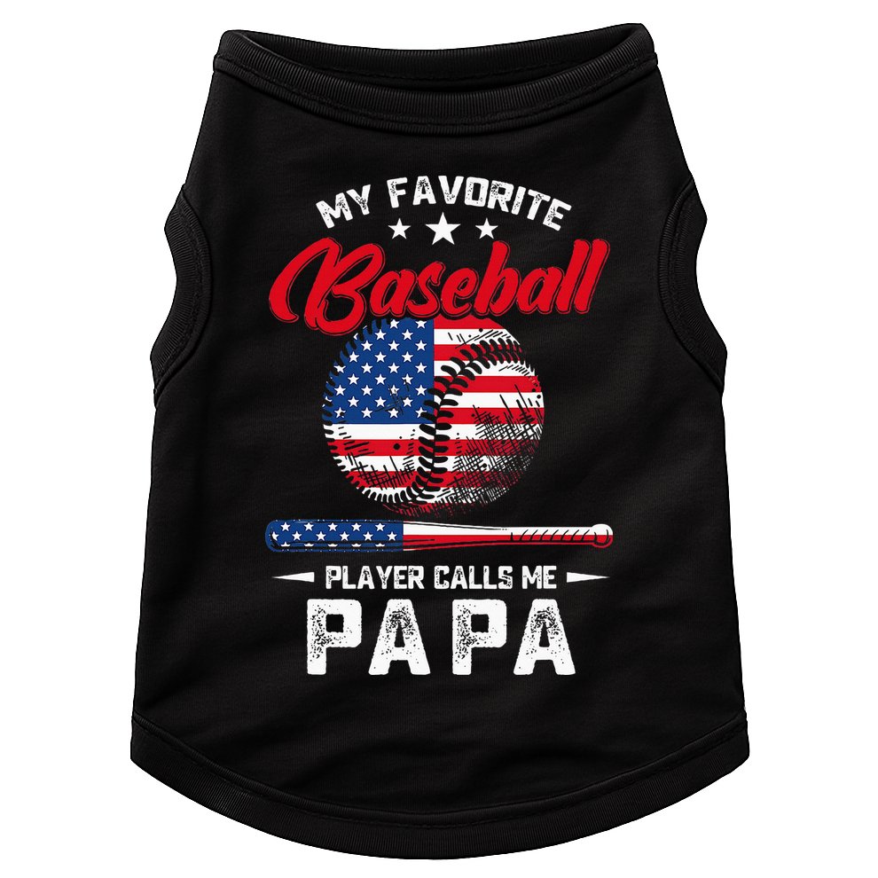 Baseball My Favorite Player Calls Me Papa Grandpa Gift Doggie Tank