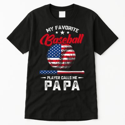 Baseball My Favorite Player Calls Me Papa Grandpa Gift Tall T-Shirt