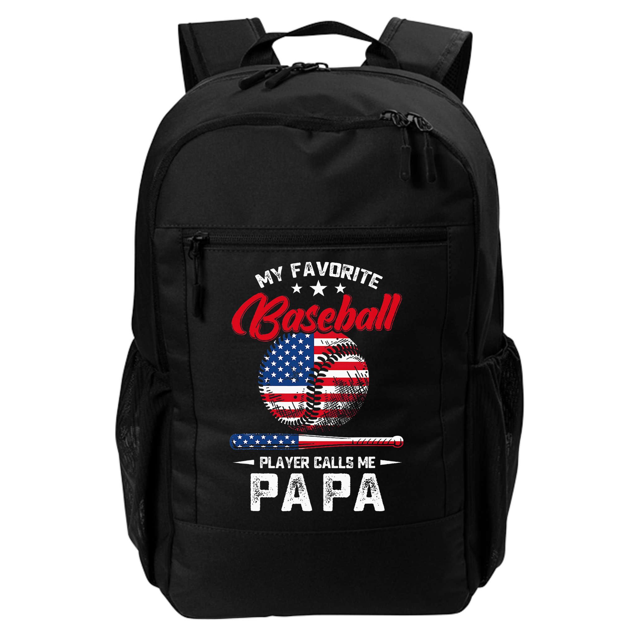 Baseball My Favorite Player Calls Me Papa Grandpa Gift Backpack