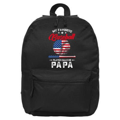 Baseball My Favorite Player Calls Me Papa Grandpa Gift 16 in Basic Backpack