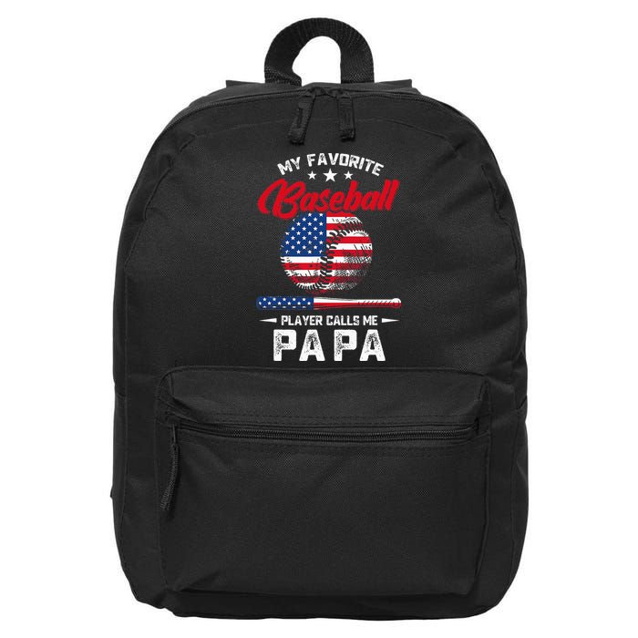 Baseball My Favorite Player Calls Me Papa Grandpa Gift 16 in Basic Backpack