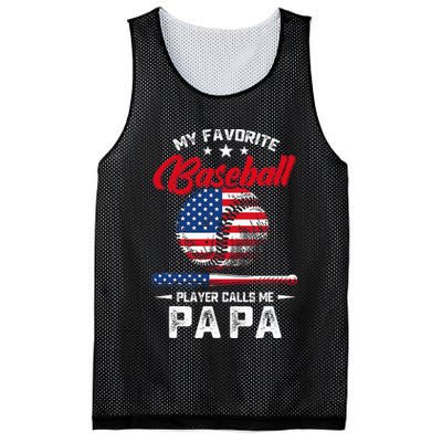 Baseball My Favorite Player Calls Me Papa Grandpa Gift Mesh Reversible Basketball Jersey Tank