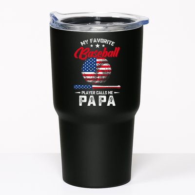 Baseball My Favorite Player Calls Me Papa Grandpa Gift Tumbler