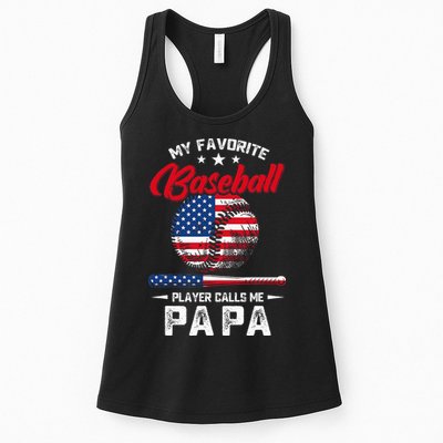 Baseball My Favorite Player Calls Me Papa Grandpa Gift Womens Tank Top