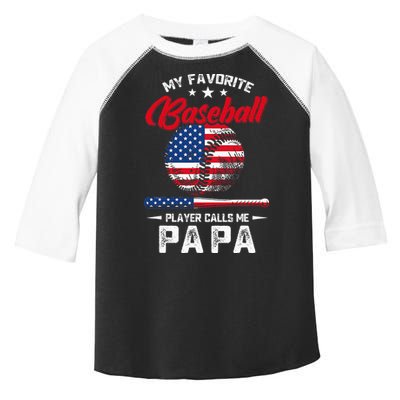 Baseball My Favorite Player Calls Me Papa Grandpa Gift Toddler Fine Jersey T-Shirt