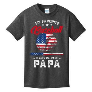 Baseball My Favorite Player Calls Me Papa Grandpa Gift Kids T-Shirt