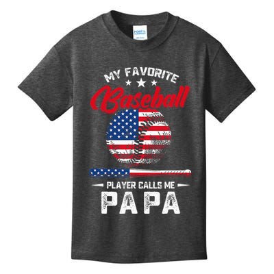 Baseball My Favorite Player Calls Me Papa Grandpa Gift Kids T-Shirt