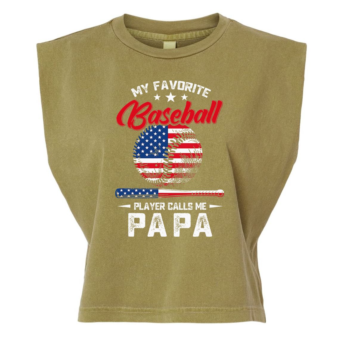Baseball My Favorite Player Calls Me Papa Grandpa Gift Garment-Dyed Women's Muscle Tee