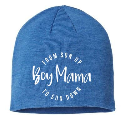 Boy Mama From Son Up To Son Down Funny Mom Of Mom Life Gift Sustainable Beanie