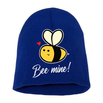 Bee Mine For Couples Heart Lovee Valentines Day Great Gift Short Acrylic Beanie