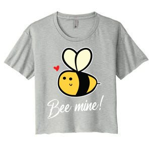 Bee Mine For Couples Heart Lovee Valentines Day Great Gift Women's Crop Top Tee