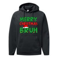 Bruh Meme Funny Saying Bro Greeting Ns Christmas Performance Fleece Hoodie