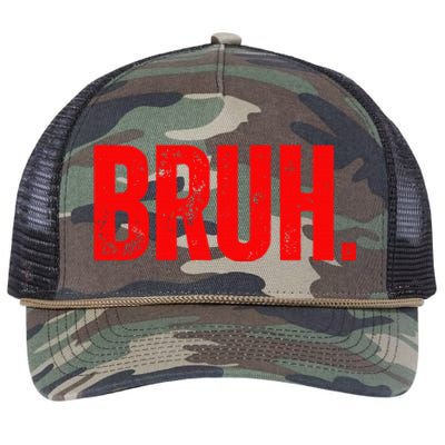 Bruh Meme Funny Saying Brother Greeting Teens Funny Retro Rope Trucker Hat Cap