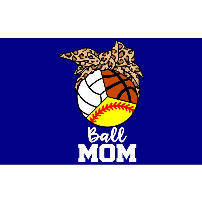 Ball Mom Funny Softball Volleyball Basketball Leopard Mom Meaningful Gift Bumper Sticker