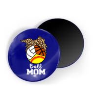 Ball Mom Funny Softball Volleyball Basketball Leopard Mom Meaningful Gift Magnet