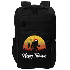 Bigfoot Merry Fishmas Fishing Sasquatch Christmas Impact Tech Backpack