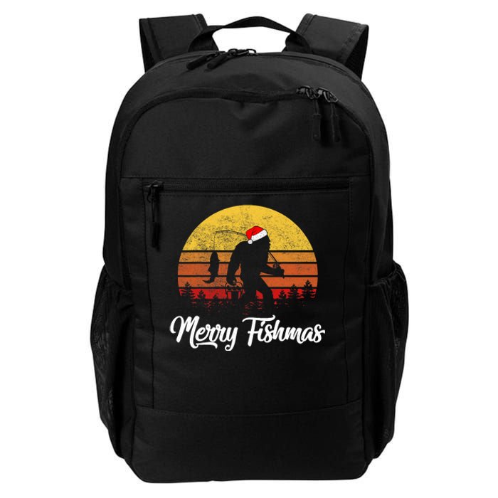 Bigfoot Merry Fishmas Fishing Sasquatch Christmas Daily Commute Backpack