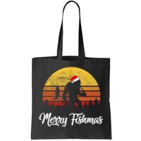 Bigfoot Merry Fishmas Fishing Sasquatch Christmas Tote Bag