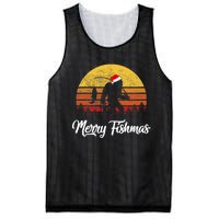 Bigfoot Merry Fishmas Fishing Sasquatch Christmas Mesh Reversible Basketball Jersey Tank