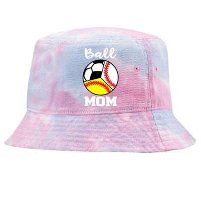 Ball Mom Funny Baseball Softball Soccer Mom Meaningful Gift Tie-Dyed Bucket Hat