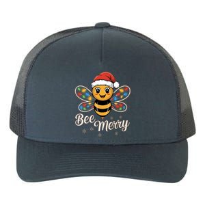 Bee Merry Festive Christmas Light Gift Yupoong Adult 5-Panel Trucker Hat